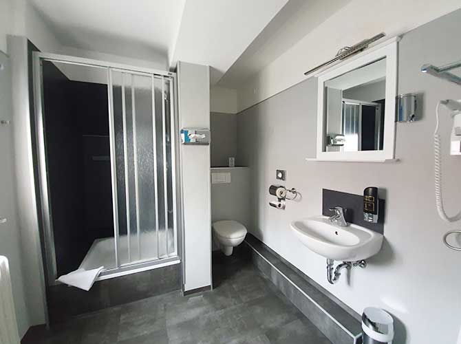 Badezimmer im Hotel & Café Schachtenburg