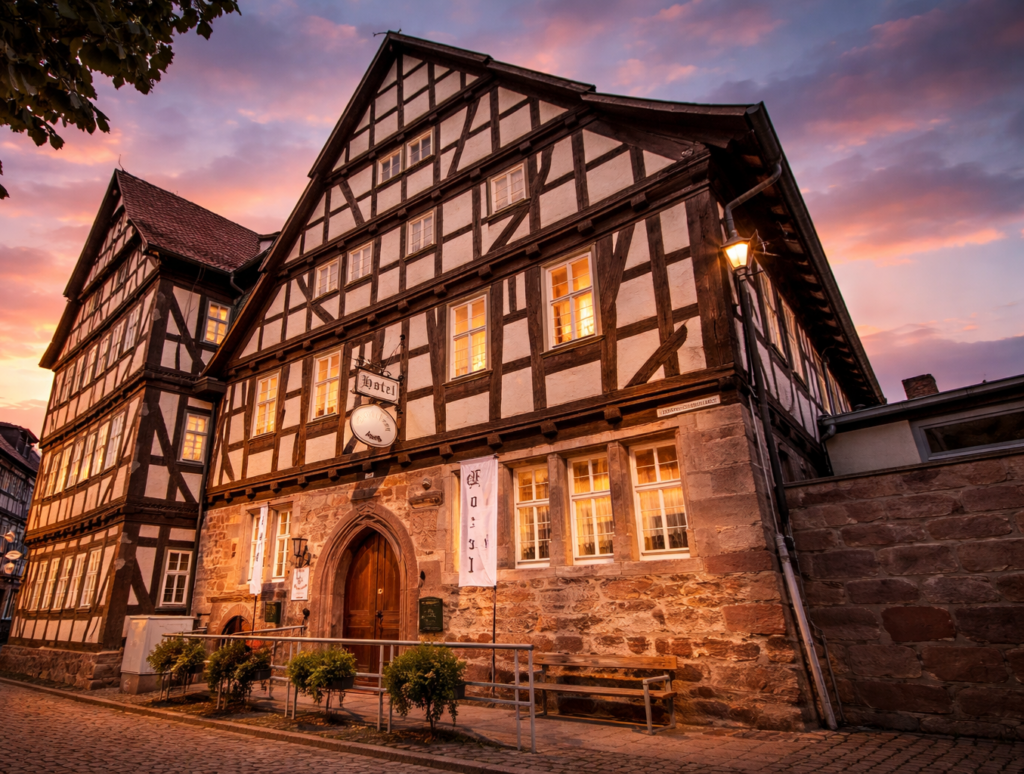 Hotel-Schachtenburg-bei-Daemmerung